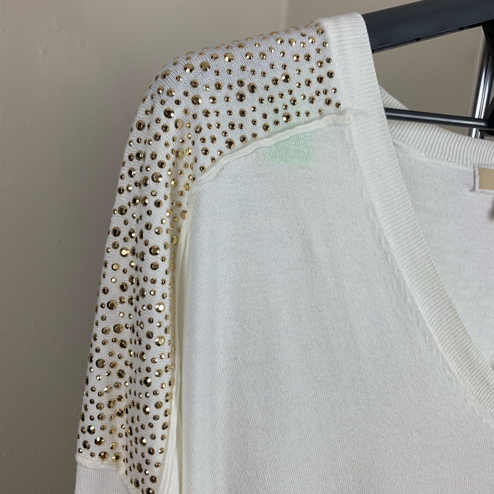 Michael Michael Kors V-Neck Studded Sweater